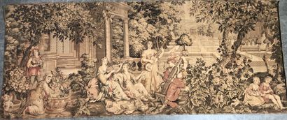 null Le Jardin d'Armide, importante tapisserie mécanique, XXe siècle, épais tissage...