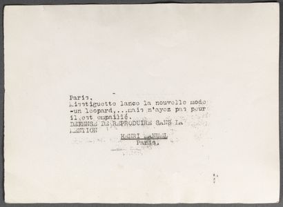 null Henri MANUEL (1874-1947)

Mistinguett, ses gambettes et le léopard, vers 1925

Tirage...
