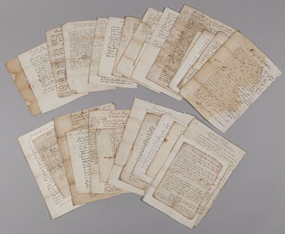 null MÉDECINE. 30 pièces manuscrites, la plupart écrites d'une même main, seconde...