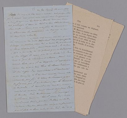 null LAMARTINE, Alphonse de (1790-1869). Lettre autographe, signée de son initiale...