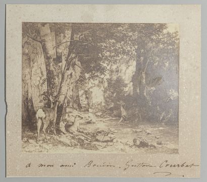 null COURBET, Gustave (1819-1877). Photographie de son tableau « La remise de chevreuils...