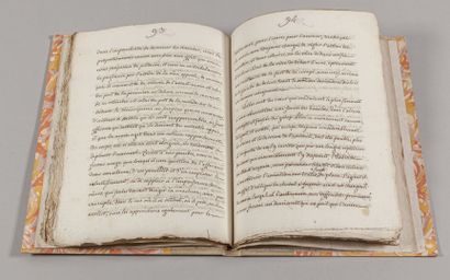 null CHEVAUX. Manuscrit du XVIIIe siècle, 155 pp. in-4, ½ parchemin (reliure postérieure),...