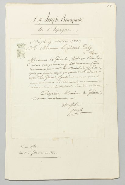 null [COLLECTION D'AUTOGRAPHES - baron de BONNEMAINS]. Ensemble de 15 lettres ou...