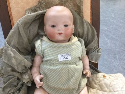 null « A M. Germany 341 / 4 K. » bébé nouveau-né tête biscuit crâne plein, yeux verre...