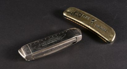 null Deux harmonicas Hohner : un Chromonica II de Luxe et un Comet dans sa boîte,...