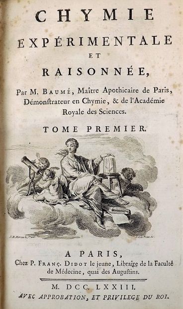 null BAUME (A.). CHYMIE EXPÉRIMENTALE ET RAISONNÉE. Paris, Didot le Jeune, 1773....