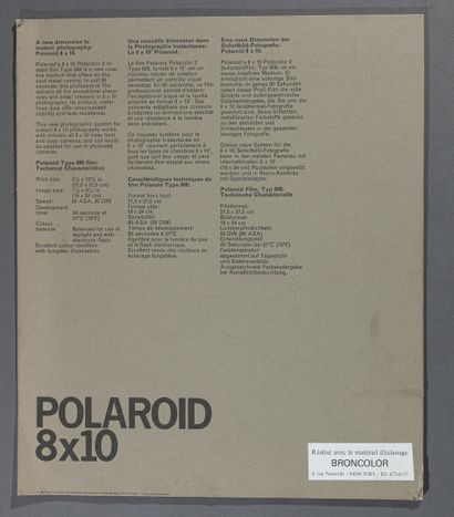 null Rare épreuve publicitaire pour les Polaroïd 8x10 inchs, circa 1979

Beau tirage...