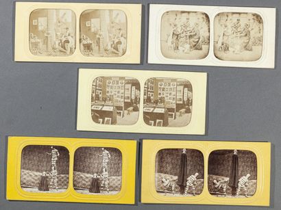 null Stéréoscopie ludique 1860/1870

Fort sympathique lot de neuf (9) cartes stéréoscopiques,...