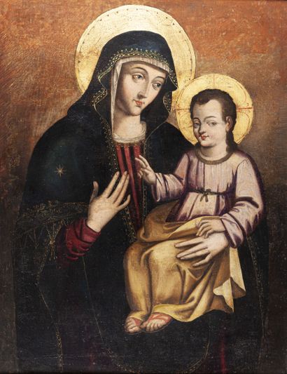 null Dans le goût du XVIIe siècle

Vierge à l'Enfant 

Panneau

H. 104 cm L. 83 cm...