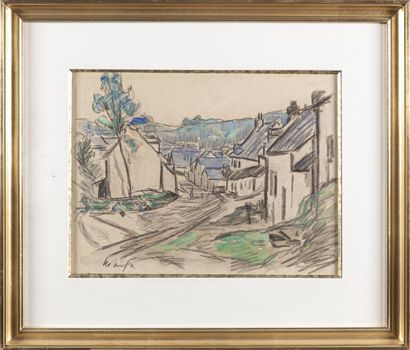 null Attribué à Maxime MAUFRA (1861-1918)

Rue en Bretagne

Fusain et aquarelle,...