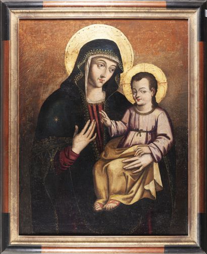 null Dans le goût du XVIIe siècle

Vierge à l'Enfant 

Panneau

H. 104 cm L. 83 cm...