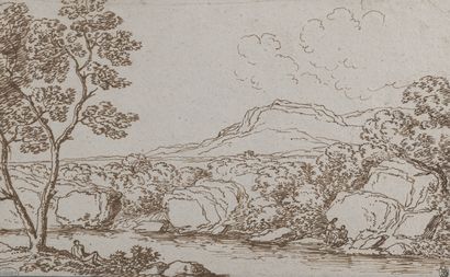 null Giovanni Battista BUSIRI (Rome 1698-1757)

Paysage fluvial animé

Plume et encre...