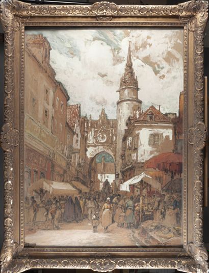 null Eugène VILLON (1879-1951)

Auxerre, Le marché, 1928

Crayon noir et gouache...