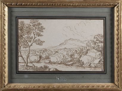 null Giovanni Battista BUSIRI (Rome 1698-1757)

Paysage fluvial animé

Plume et encre...