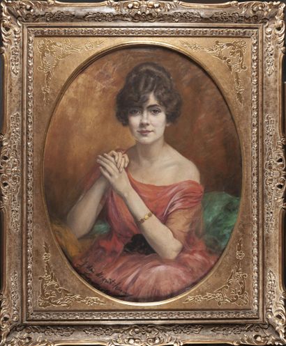 null Jane Daniela MONTCHENU-LAVIROTTE (XIXe-XXe siècle)

Portrait de femme à la robe...
