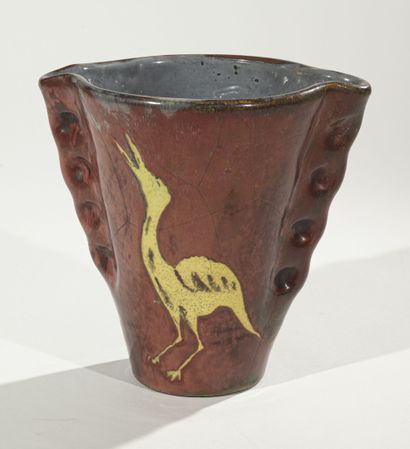 null René ANCHIERRI (1905 - 1987)

Vase en céramique émaillée.

Le col est évasé...