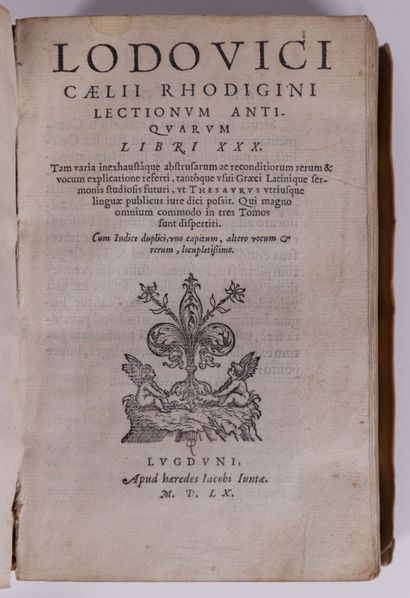null RICCHIERI (Ludovico). Lodovici Caelii Rhodigini lectionum antiquarum libri XXX

Lyon,...