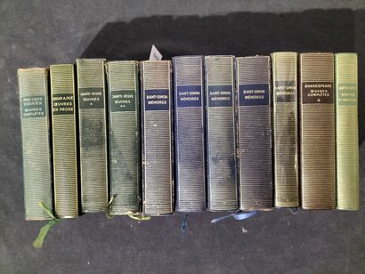  [PLEIADES]. 
11 volumes disparates des éditions de la pléiade, dont: Saint-Simon,...