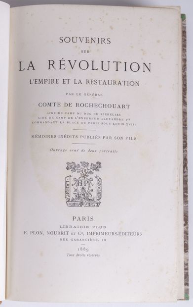  [REVOLUTION]. 
- AMAND D'HAUTPOUL (Général Marquis). Souvenirs sur la Révolution,...