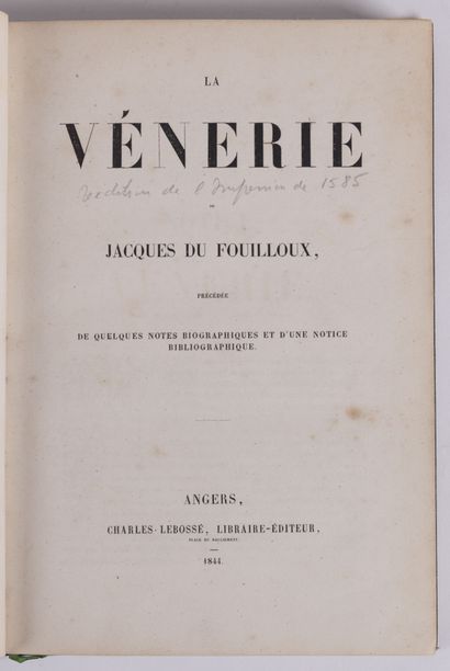 null DU FOUILLOUX (Jacques). La vénerie. 

Précédée de quelques notes biographiques...