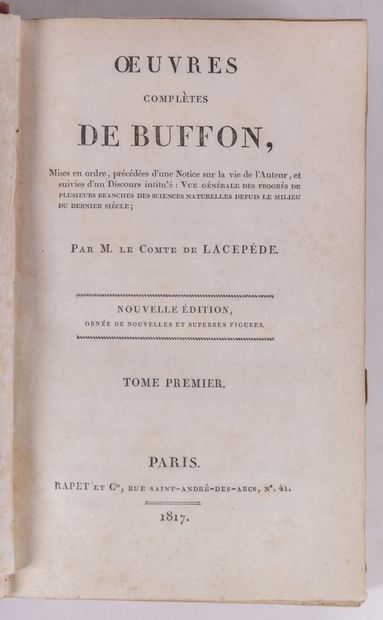 null LACEPEDE (Bernard-Germain, comte de). Oeuvres complètes de Buffon.

Avec planches...