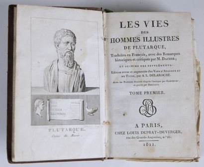 null PLUTARQUE. Les vies des hommes illustres.

Paris, Duprat-Duverger, 1811.

15...