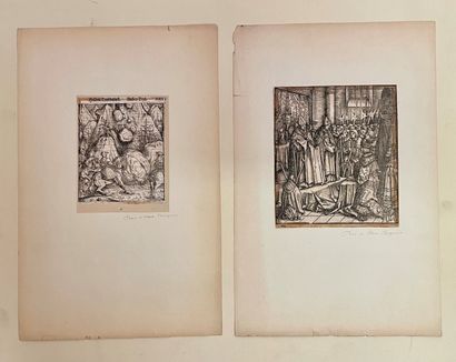  Hans BURGKMAIR (1500-1559/62) 
Audience royale et l'éboulement 
Deux xylographies...