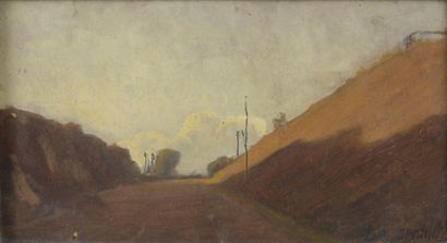Léon GARRAUD (1877-1961) 
Paysage au chemin...