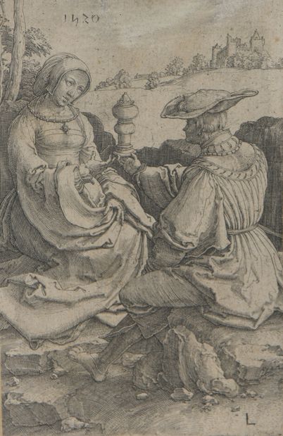 null Lucas de LEYDE (1494-1533)

Un noble et une dame assis dans un paysage. 1520

Bartsch,...