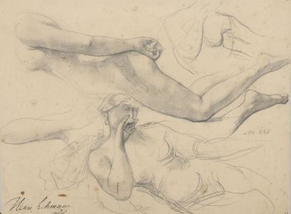 Henri LEHMANN (1814-1882) 
Étude de nus 
Crayon...