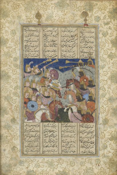 IRAN, XVIIe siècle 
Page d'un Eskandar Nameh...