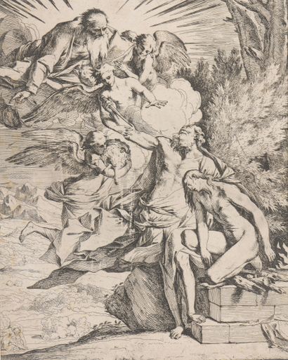  Pietro TESTA (1611 - 1650) 
Le sacrifice d'Abraham. vers 1645/50 
Bartsch 2, Bellini...