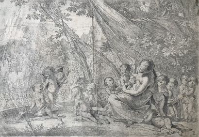  Pietro TESTA (1611-1650) 
Jeune femme assise entourée d'amours. Ca.1630/31 
Bellini...