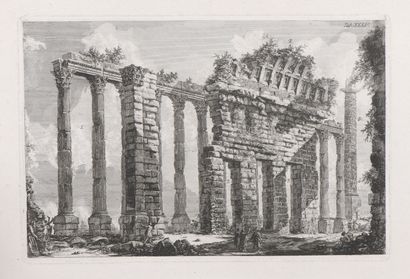  Giovanni Battista PIRANESI (1720 - 1778) 
Le temple d'Antonin le Pieux vu de dos...