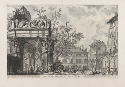  Giovanni Battista PIRANESI (1720 - 1778) 
Vue du temple de Giove Tonante (Temple...