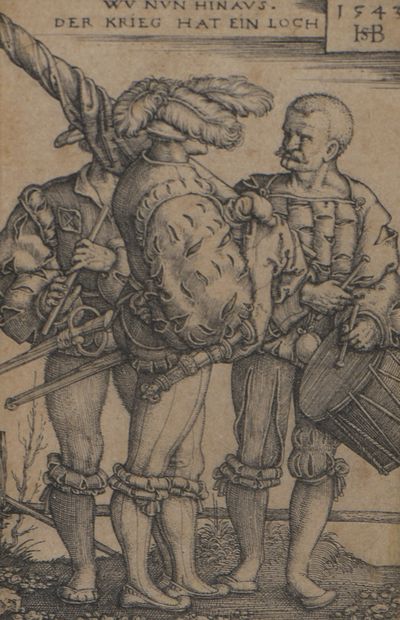 null Hans Sebald BEHAM (1500-1550)

Enseigne, batteur et joueur de cornemuse.1543

Bartsch...