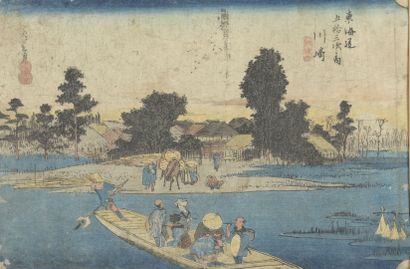 Utagawa HIROSHIGE I (1797-1858) 
Kawasaki-juku,...