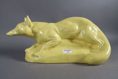 null Thomas CARTIER (1879-1943)

Renard en céramique craquelée émaillée jaune 

Signé...
