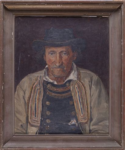 null Emilie SCHMIDT-WEHRLIN (1890-1925), 

Portrait d'un breton en costume traditionnel...