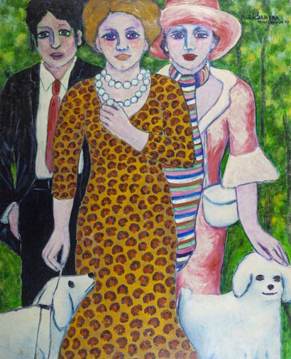 null Aleksandra MIARCZYNSKI (1923-2015), 

Promenade avec les chiens

Huile sur toile,...