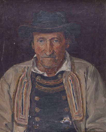 null Emilie SCHMIDT-WEHRLIN (1890-1925), 

Portrait d'un breton en costume traditionnel...