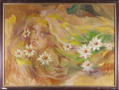 null Any CRISS-SIMON (née en 1945)

Portrait fleuri 

Huile sur toile, signée en...