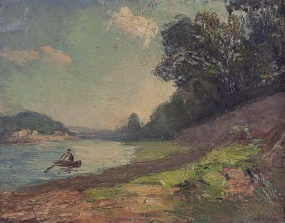 null Gabriel Trévoux (1859-1942)

Vue d'un pêcheur en bord de rivière

Huile sur...