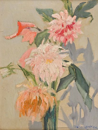 Lucien LANTIER (1879-1960) 
Bouquet de Dalhia...