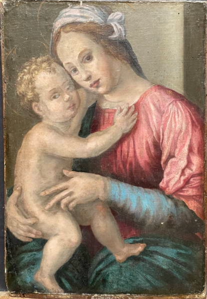 Dans le goût de Brescianino 
Vierge à l'enfant...