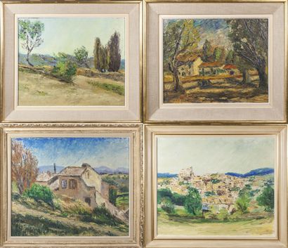 null JOURLIN Jean

Quatre tableaux encadrés de paysages de Provence

- Un mas provençal,...