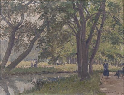 null Madeleine PLANTEY (1890-1985)

Promenade au bord d'une rivière

Huile sur toile,...