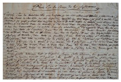 null PHYSIONOMIE / PHYSIOGNOMONIE. Lettre et manuscrit autographes signés Goulin...