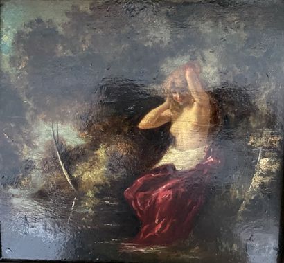 null École FRANÇAISE du XIXe siècle vers 1850

"Femme se baignant à la rivière"

Huile...