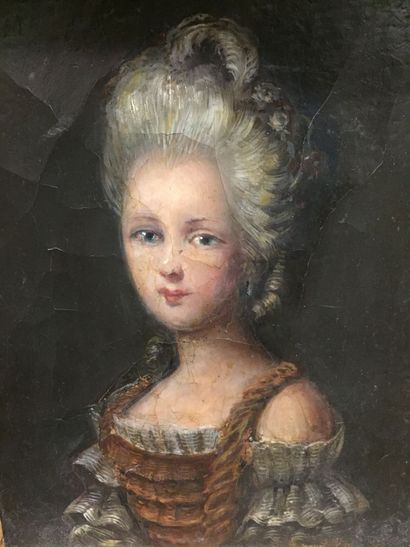 null École française du XIXe siècle, dans le goût du XVIIIe siècle

"Portrait d'une...